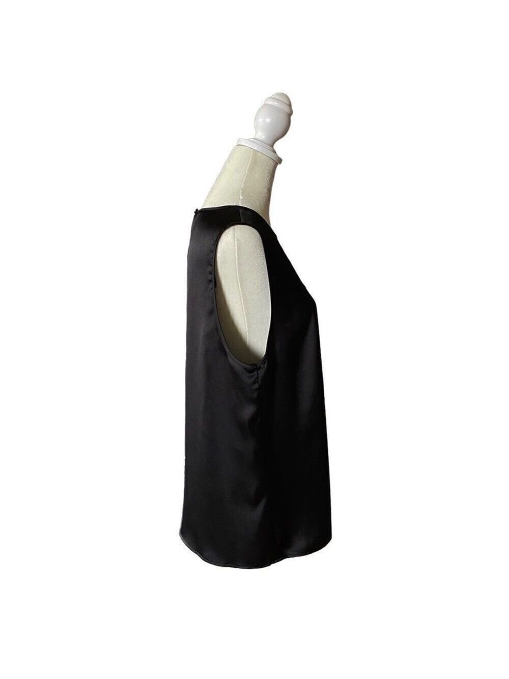 Christian Siriano Sheer V Neck Women's Large Black Sleeveless Blouse Top - Picture 2 of 10
